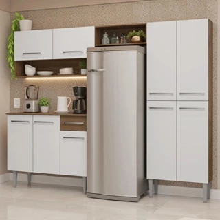 Armário de Cozinha Completa 229cm Emilly Madesa 017 em Oferta na Shopee