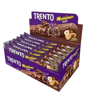 Chocolate Trento Massimo Nuts 25g - Embalagem com 15 Unidades em Oferta na Shopee