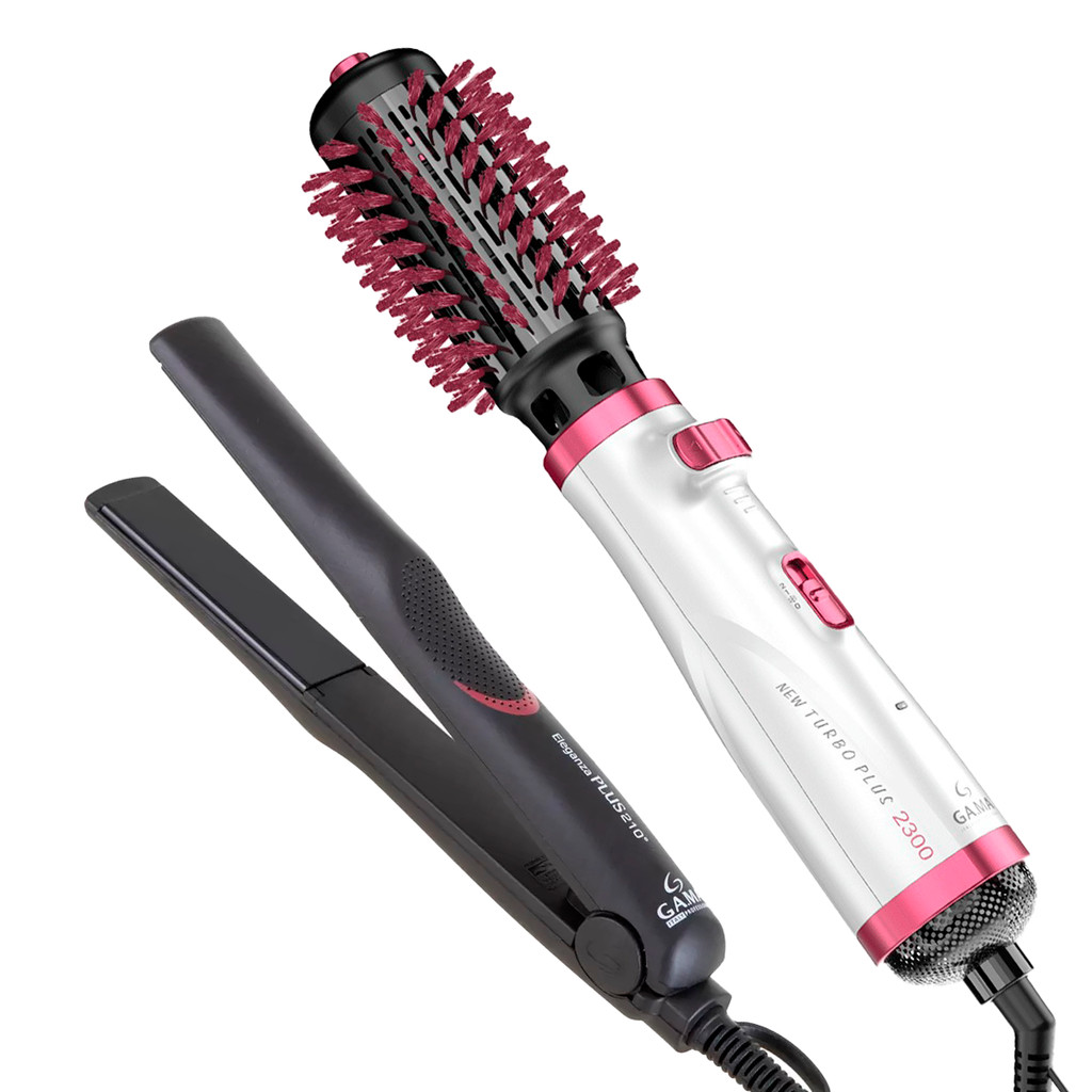 Escova Rotativa New Turbo 127v/Prancha Bivolt Eleganza Gama | Shopee Brasil