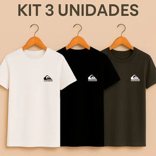 Kit Camisetas Quiksilver | 100% Algodão Premium | Conforto | Estampa Alta Definição | Várias cores