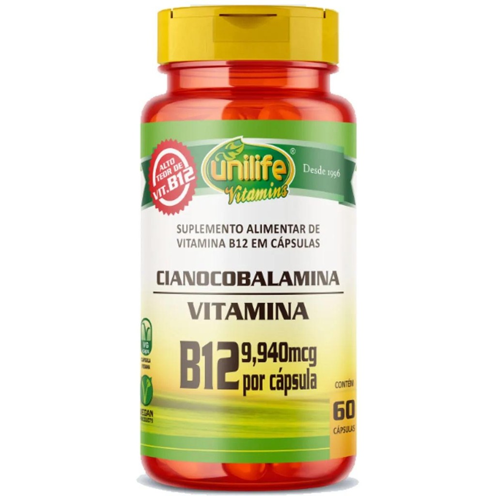 Suplemento Alimentar Cianocobalamina Vitamina B12 60 Cápsulas | Shopee ...