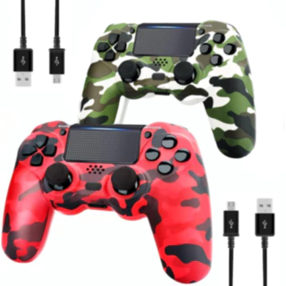 Controle Sem Fio Camuflado para PS4 com Cabo de Carregamento e Recursos Avançados