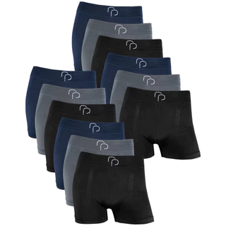 Kit com 12 Cuecas Boxer Basic Poliéster sem Costura Qualidade RP