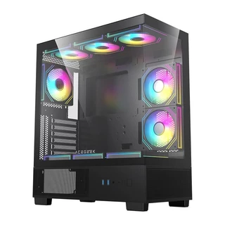 Gabinete Gamer Acegeek Echo, Mid-Tower, Lateral De Vidro, Preto, AG-ECHO-BK em Oferta na Shopee
