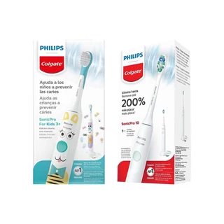 Kit Escova de Dente Elétrica Philips Colgate Sonicpro 10 KIds + SonicPro 10 em Oferta na Shopee