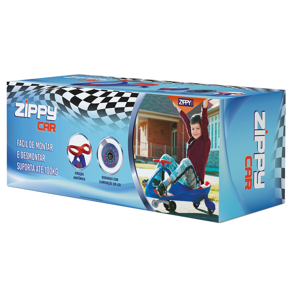 Carrinho Rolimã Infantil Zippy Toys Car TW20M1 Azul Gira 360 Roda