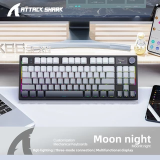 Teclado Mecânico Com Botão De Metal Attack Shark K86 , Tela TFT , Troca Quente , RGB , Bluetooth/Sem Fio , Para Jogos Ma