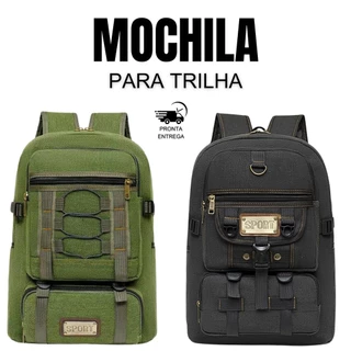 Mochila Lona Média Reforçada Masculina Feminina Camping Trabalho Trilha Faculdade