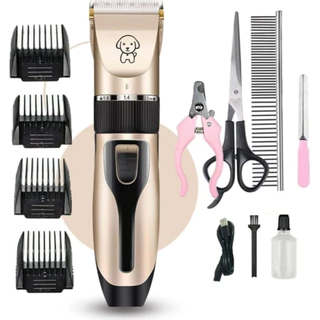 Imagem de referência de kit com máquina de tosa e acessórios para cães e gatos