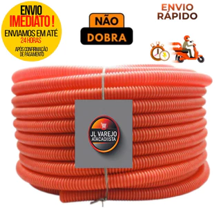 Conduíte Corrugado Laranja 100mts - Eletroduto 3/4 com 100 metros, 25mm(DN)