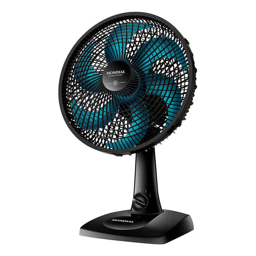 Ventilador De Mesa Super Power Mondial 110V 60W VSP 30 AP Preto e Azul