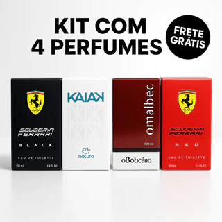 Kit 04 Perfumes Masculinos Importados Diversas Fragrâncias Fixação Duradoura Frete Grátis
