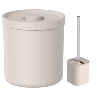 Lixeira para Banheiro 6L e Escova Sanitária Bege - Ou em Oferta na Shopee