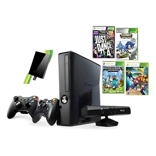 XBOX 360 Slim RGH HD 500GB COMPLETO COM KINECT LOTADO DE JOGOS