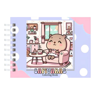 Livro de Colorir Capivara 180g – 48 Desenhos Exclusivos com Capa Dura Holográfica em Oferta na Shopee