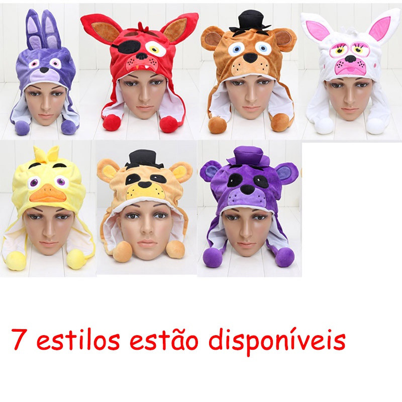 Chapéu de Pelúcia FNAF Fofo Five Nights at Freddy's Cosplay Freddy ...