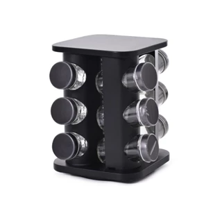 Porta Condimentos Noir em Inox Preto com 12 Peças de 98gr para Temperos em Oferta na Shopee