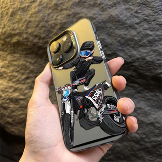 Capinha Moto estilosa Anti-impacto Caso De Telefone Para iPhone 7 8 plus XS max XR 11 pro 12 13 15 16 14 Casos