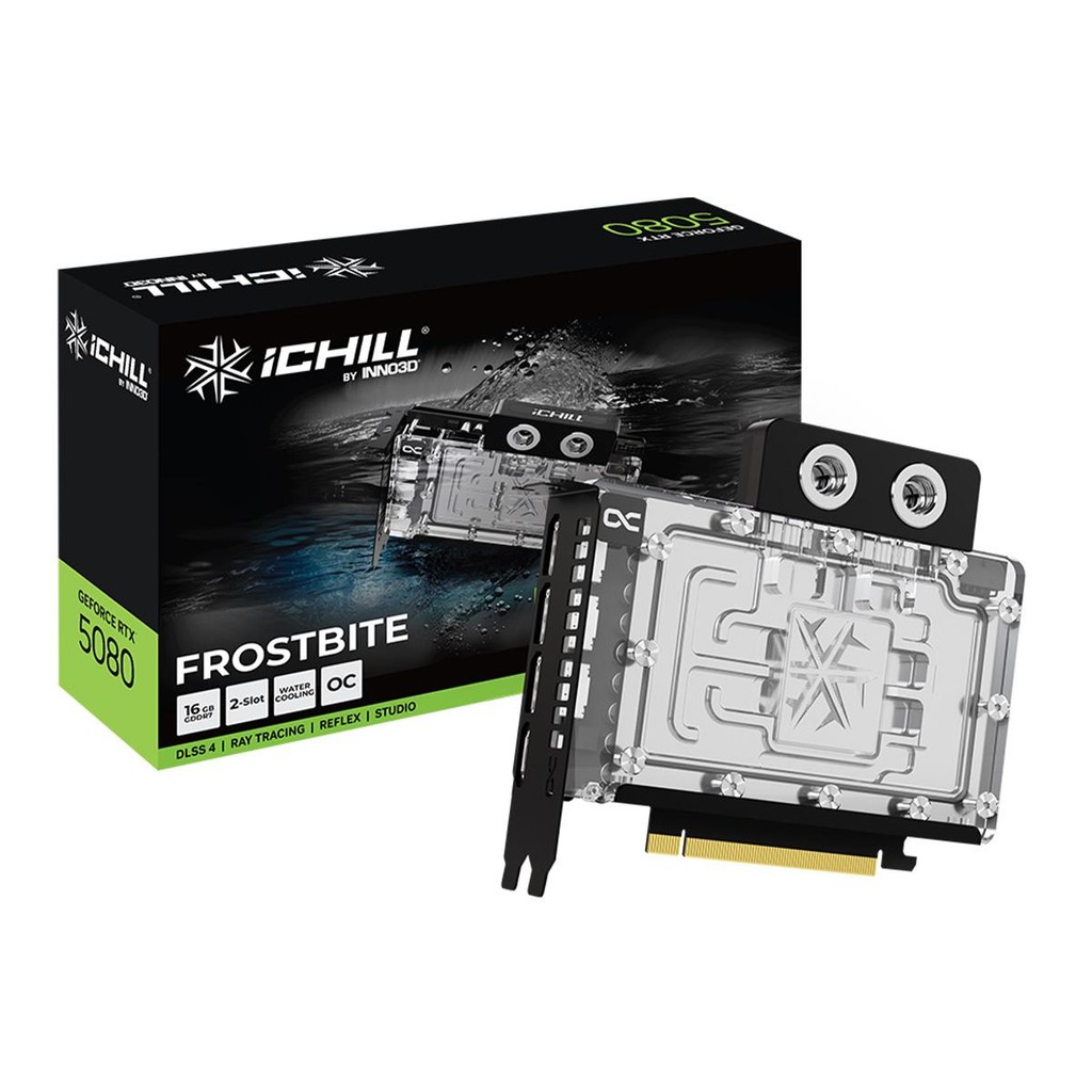 Placa de Vídeo Gpu Inno3d Geforce Rtx 5080 Ichill Frostbite 16gb 256 Bits Gddr7 C50803-16d7x-1760fb
