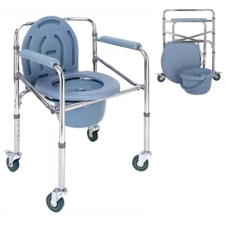 Cadeira Pra Banho 4 Rodas com Assento Dobravel 100kg Supermedy