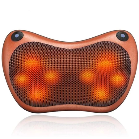 Massageador 8 Bolas Shiatsu Lombar Pescoço Casa e Veicular Almofada