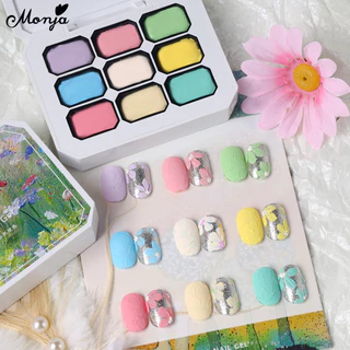 Monja 9 Grades/Caixa Nail Art UV Gel Polonês Para Tela Efeito De Pintura A Óleo Sem Limpeza 3D Cores Sólidas Desenho Dec em Oferta na Shopee