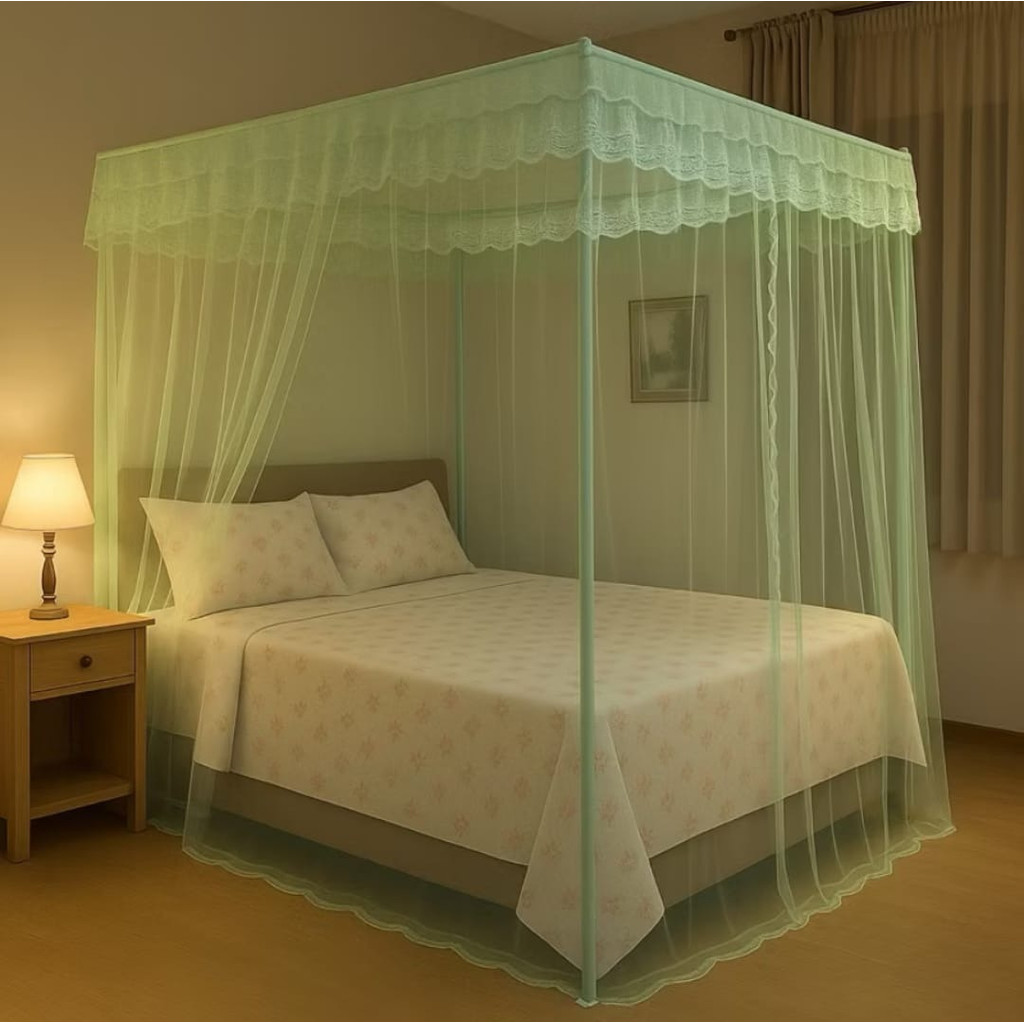 Mosquiteiro Casal/queen Cortinado Palacio Com Armação | Shopee Brasil