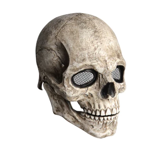 Mandíbula Móvel Cabeça Cheia Crânio Máscara Esqueleto Halloween Cosplay Assustadora Capacete De Terror Para Festival Fes