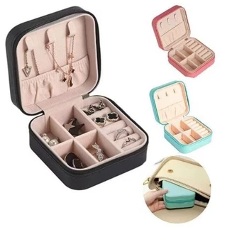 Rosa KIT 1/2/3/4 PCS Porta Joia De Bolsa Para Viagem Portátil caixa de armazenamento bolsa anel colar Bom Presente em Oferta na Shopee
