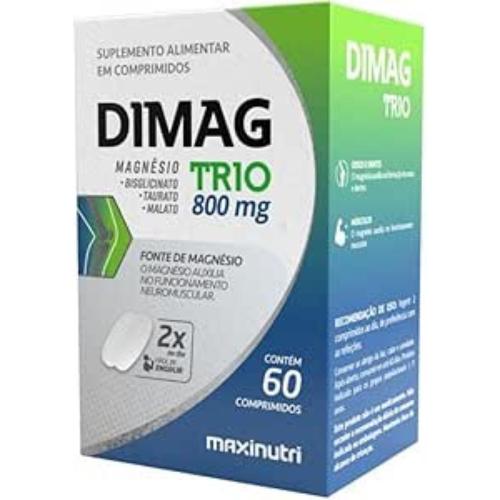 Dimag Trio 800mg Fonte de magnésio C/60 comp | Shopee Brasil