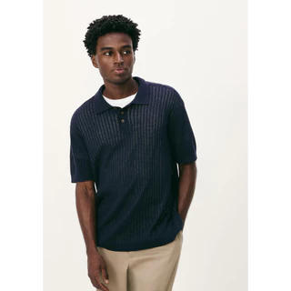 Camisa Polo Masculina Em Tricô Texturizado em Oferta na Shopee