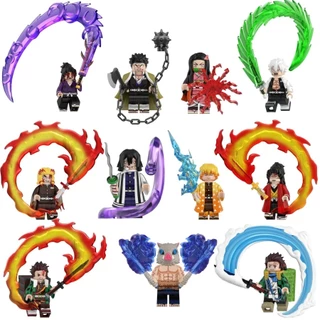 Figura De Ação Demon Slayer Nezuko Tanjirou Hashibira lnosuke Kokushibo Bloco De Construção Coleção Brinquedos Para Cria