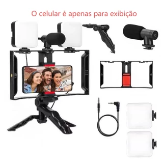 Estabilizador Kit Video Making Suporte De Gaiola De Coelho Com Tripés Móvel Para Celular E Câmera