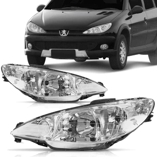 Par Farol Peugeot 206 2001 2002 2003 2004 2005 2006 2007 2008 2009 2010 Foco Duplo Cromado