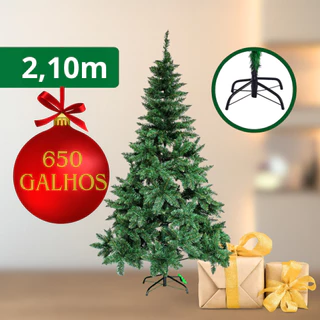 Arvore De Natal 2,10 Metros 650 Galhos Cheia Pinheiro Luxo Cor Verde