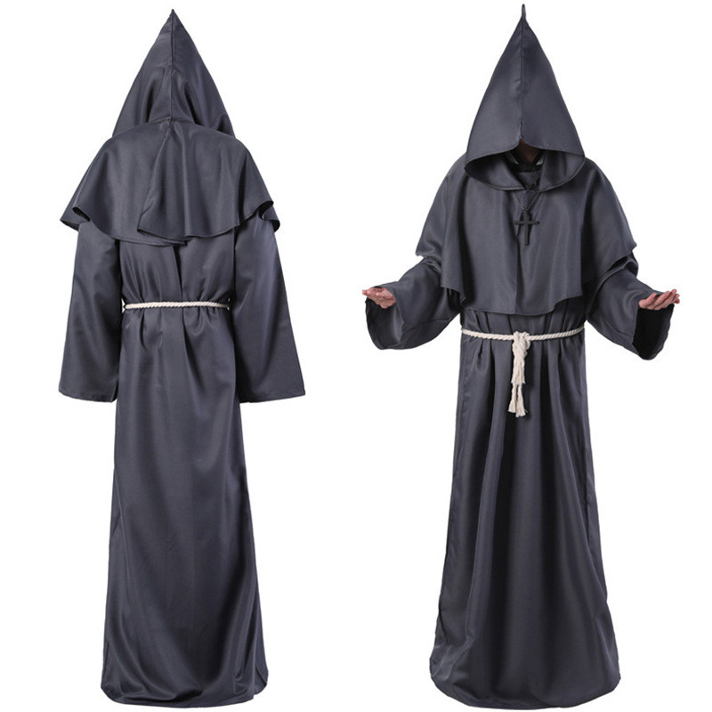 Traje de Halloween antigo traje Medieval monge Robe monge traje ...