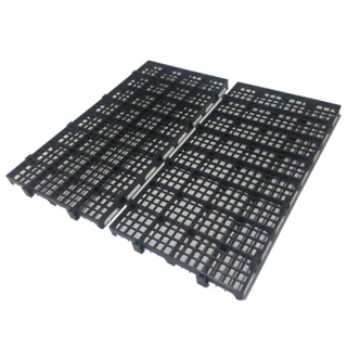 Kit 10 Peças Pallet Estrado Piso Plástico Preto 2,5x25x50 Cm