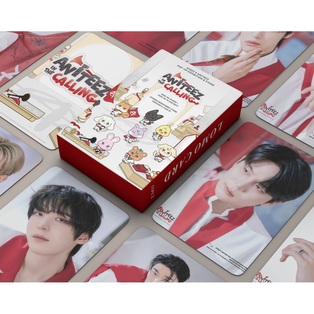 55pcs/box ATEEZ Holographic Photocards ANITEEZ IN THE CALLING POP