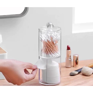 Recipiente Duplo - Caixa Organizador de Cosméticos Porta Cotonete/Algodão/Joias Multifuncional em Oferta na Shopee