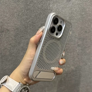 Capa De Celular Magnética Respirável Com Malha Vazada Fosca Compatível Com IPhone 11 12 13 14 15 16 17 Pro Max