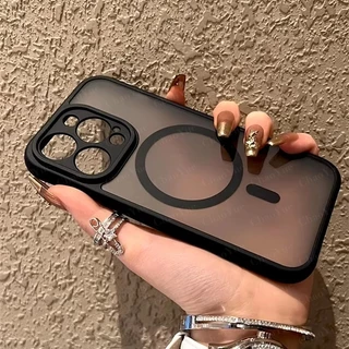 Capa De Telefone Magnética Translúcida Fosca Compatível Com IPhone 17 16 15 14 13 12 11 Pro Max Plus Air Rígida À Prova
