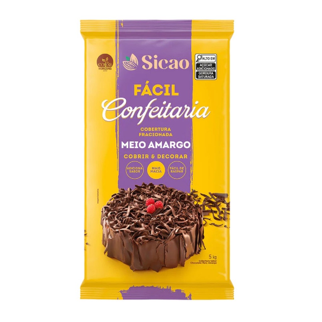 COBERTURA FRACIONADA BARRA SICAO FÁCIL CONF. 5Kg MEIO AMARGO