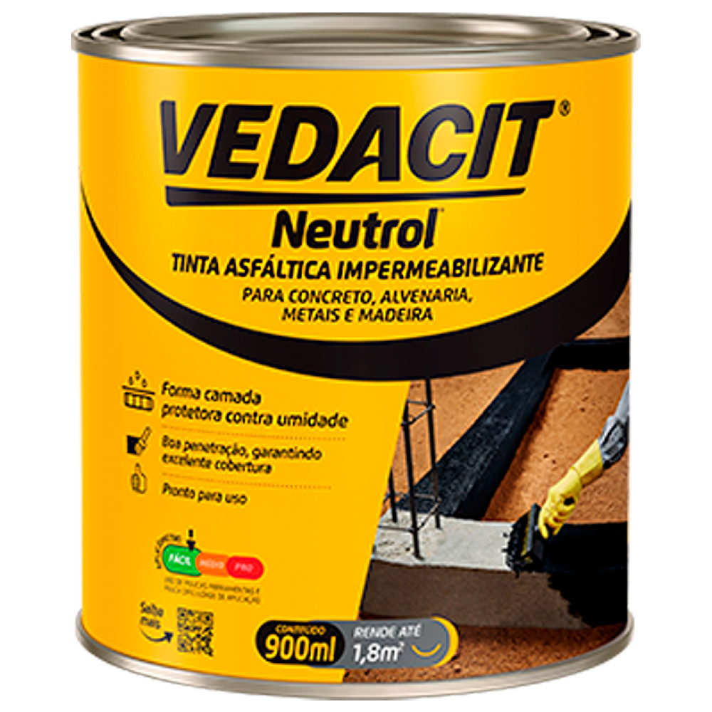 Tinta Asfáltica Impermeabilizante Neutrol 900ml - Vedacit | Shopee Brasil