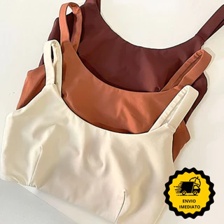 Top Academia Fitness Duplo Poliamida Suplex Premium Alça Grossa Com Sustentação Fit em Oferta na Shopee