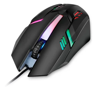 Mouse C/ Fio RGB P/ Jogos Alta Precisão Design Ergonômico C/ Luzes Coloridas P/ Setup Gamer PC Laptop Periférico