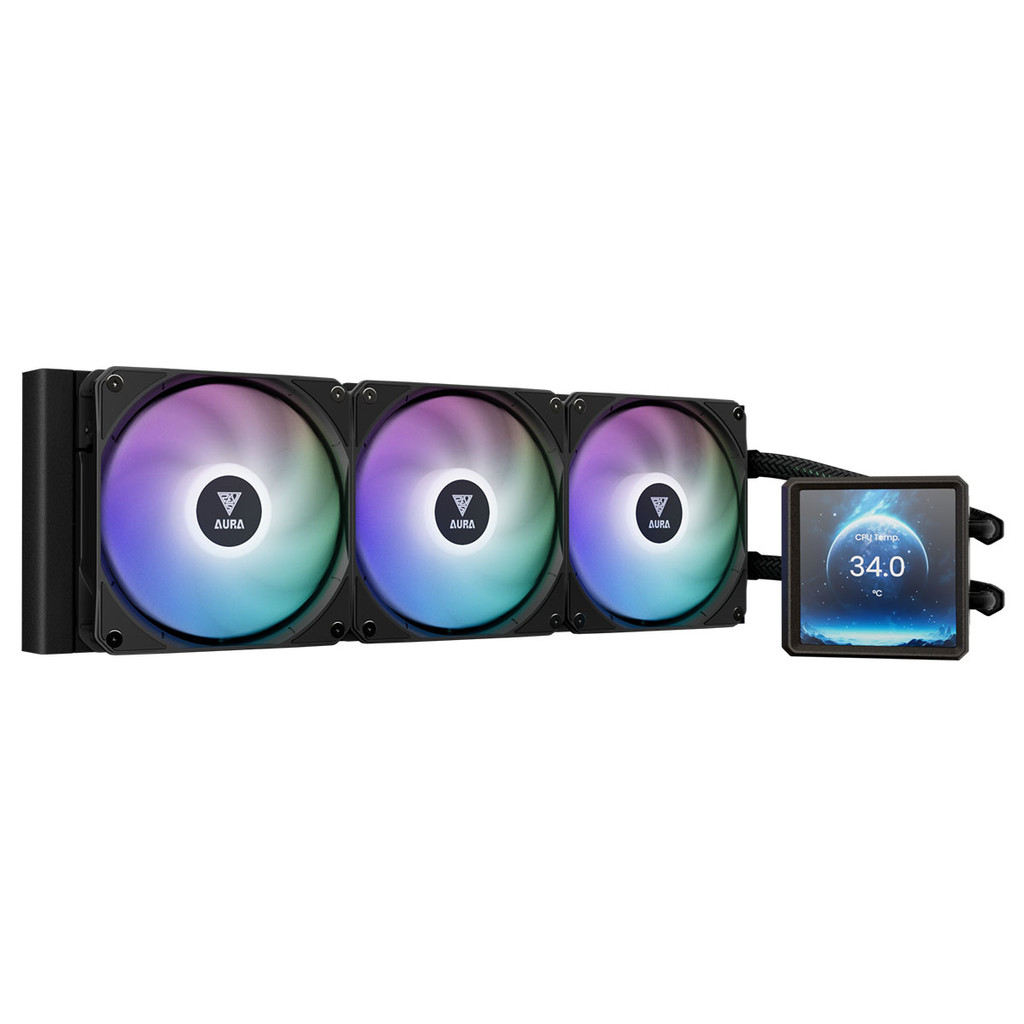 WATER COOLER GAMDIAS AURA GL 360 DISPLAY LCD ARGB AMD/INTEL PRETO