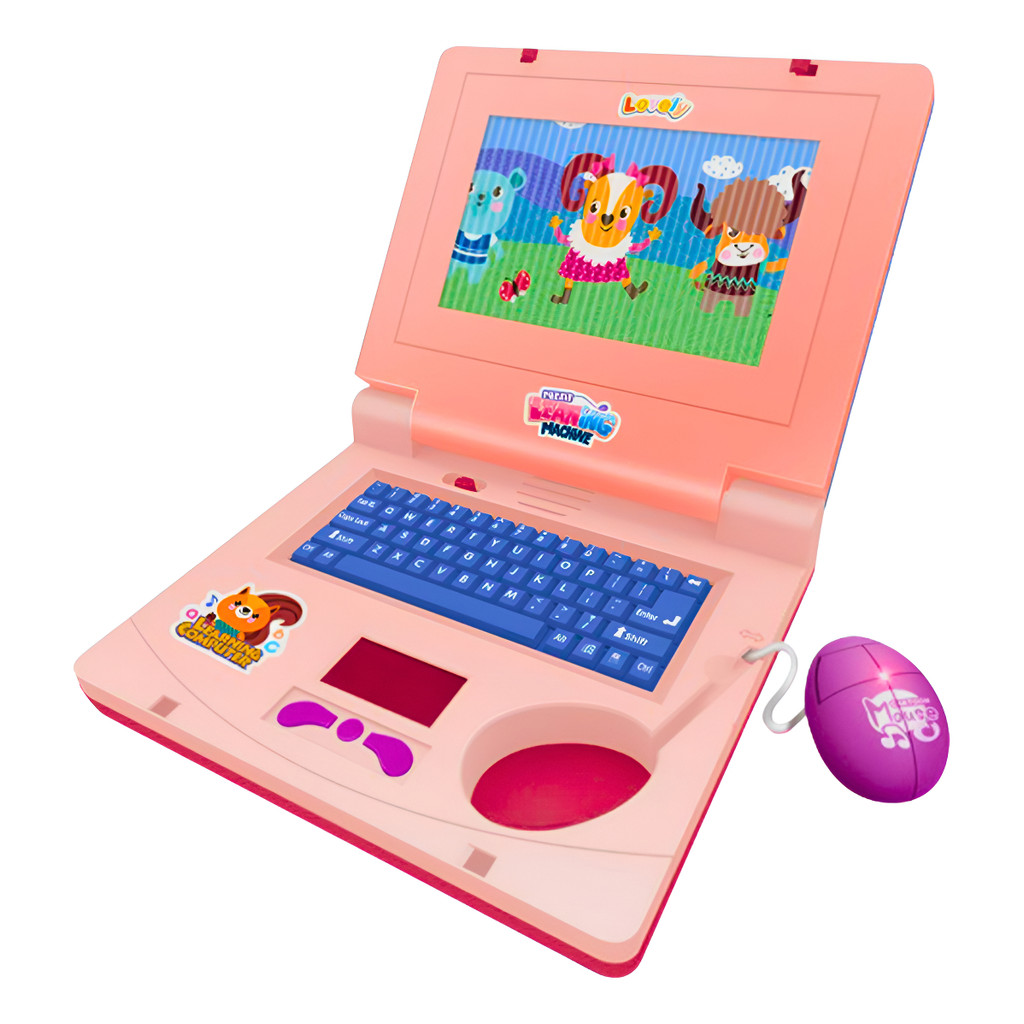 Notebook de Brinquedo Laptop Computador Infantil Rosa Musical Com Luz e ...