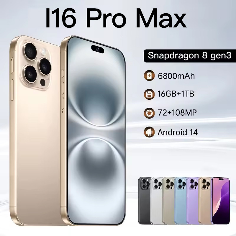 2025 Novo i16 pro max 7.3HD Edição Global Original Inteligente Cartão ...