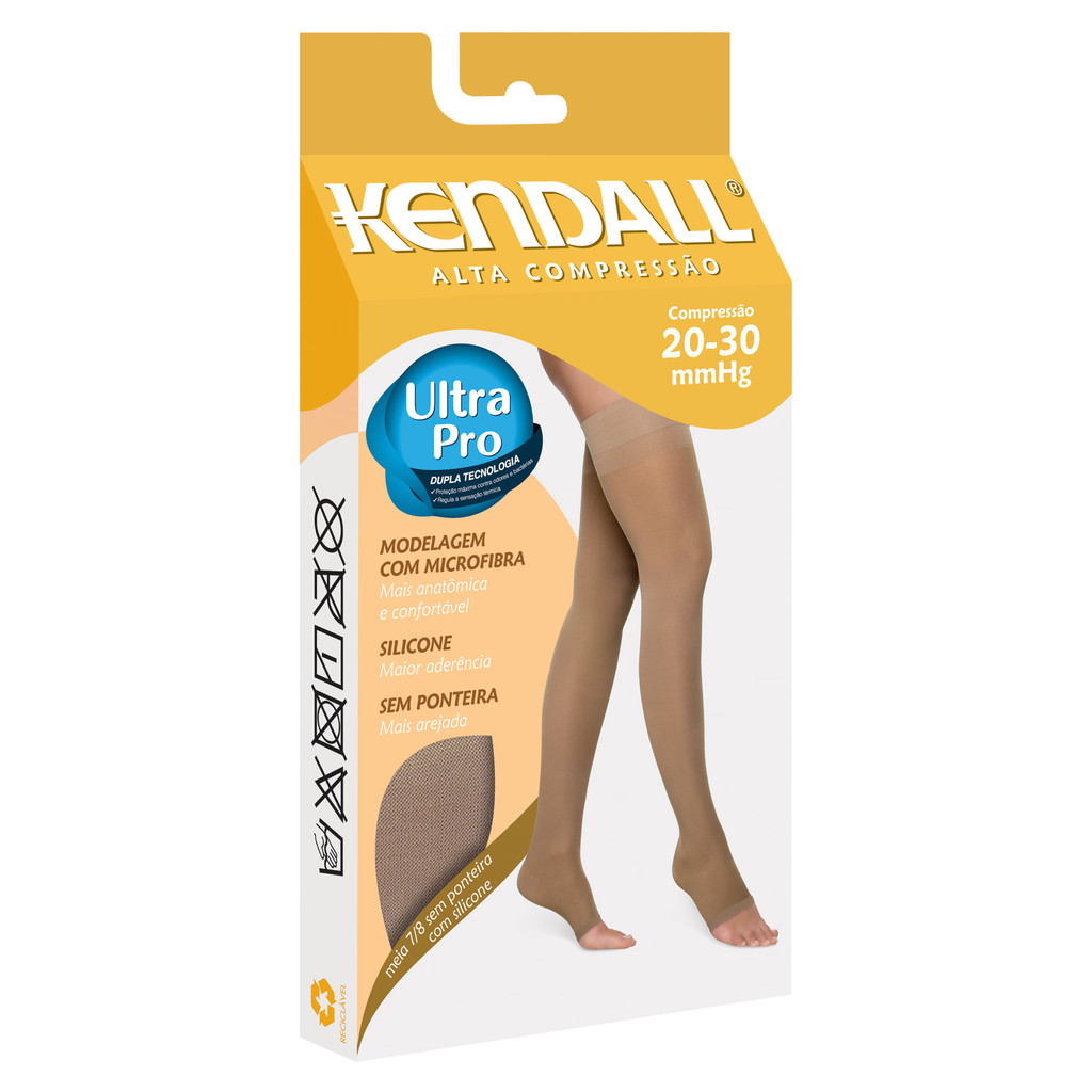Meia Kendall 7/8 Alta Compressão sem Ponteira (20-30 mmhg) 1713 ...