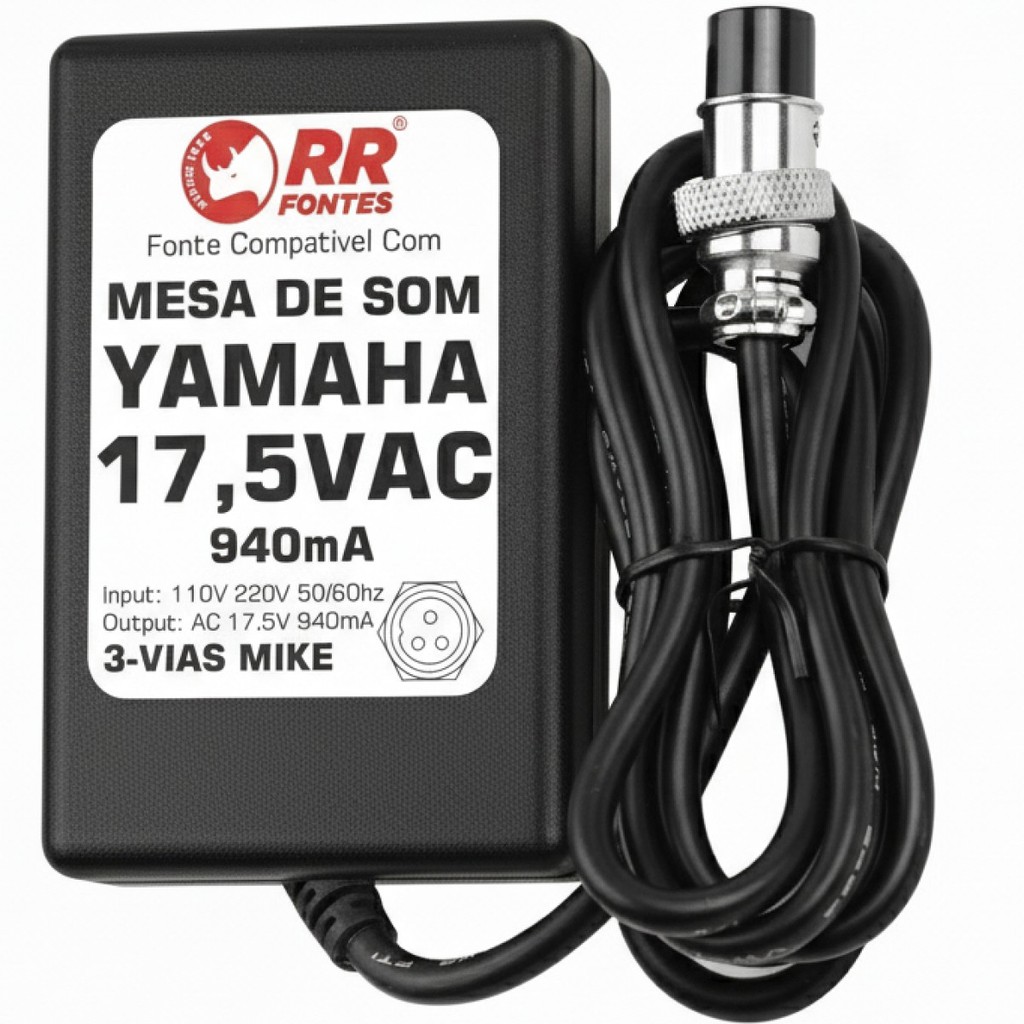 FONTE AC 17,5V PA-20 PARA MESA DE SOM MIXER Yamaha MG124 MG124C